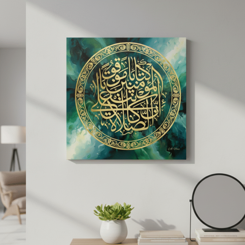 surah al nisha gold tone on wall 2